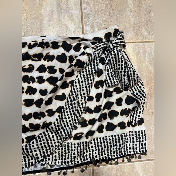 🖤🤎CIDER MID WAIST LEOPARD PRINT ASYMMETRICAL TASSEL SKIRT SZ 2XL🤎🖤EUC - Picture 7 of 16